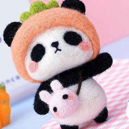 GOTOTOP Needle Felting Kit, Wool Felt Panda Pendant DIY Craft Set, Beginner Friendly Handmade Project, Compact 100 G Materials Kit for Kids Teens Adults Home Craft Time (#4) - Image 5