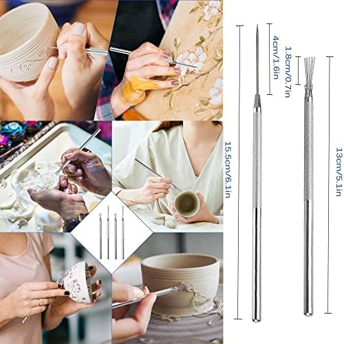 Langqun Clay Sculpting Tools,20Pcs Pottery Tools Kit, Polymer Clay Tools,Pottery Ribs, Air Dry Clay Tools for Sculpting, Modeling, Carving, Modeling - Image 5