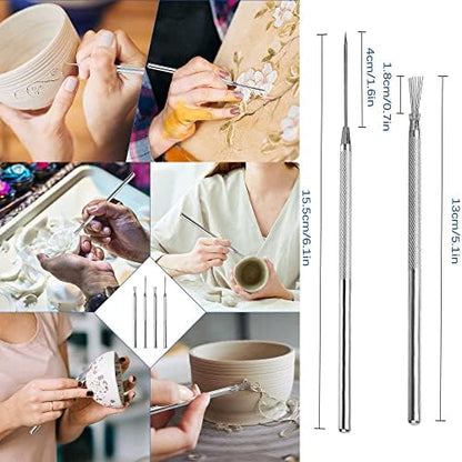 Langqun Clay Sculpting Tools,20Pcs Pottery Tools Kit, Polymer Clay Tools,Pottery Ribs, Air Dry Clay Tools for Sculpting, Modeling, Carving, Modeling - Image 5