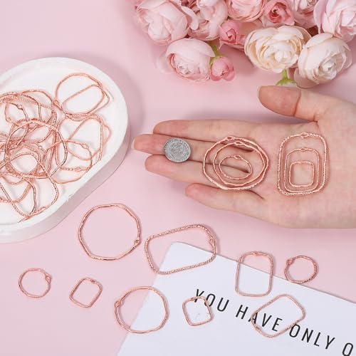 48 Pcs Alloy Open Back Bezel Pendants, 6 Styles Hollow Frame Pendants Ring for Resin Jewelry Making - Image 4