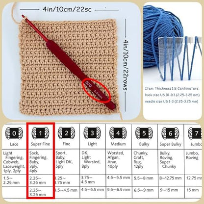 Yarn for Crocheting and Knitting 12 * 1.76 Oz (50G) /195yd, Fine/Fingering Weight (1), 60% Cotton 40% Acrylic Soft Yarn kit for Making Granny Squares and amigurumi (Spring) - Image 3