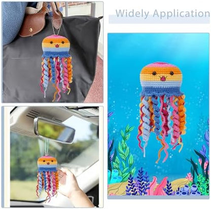 KyeeaDIY Crochet Kit for Beginners, Crochet Starter Kits, Animal Knitting Crocheting Kits with Step-by-Step Video Tutorials, Complete Crochet Kit for Adults Decoration (Jellyfish) - Image 4