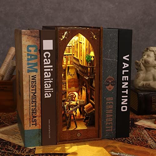 3D DIY Book Nook Kit - DIY Miniature House Kit for Adults, Teens and Beginners, Dollhouse Booknook Library Tiny House Bookshelf Decor 3D Wooden Puzzle, Mini Library of Books Model Build Gift - Image 4