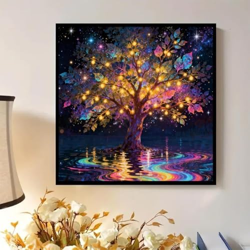 Tree of Life Paint by Numbers Kit for Adults Framed Canvas, Frameworkless - Image 2