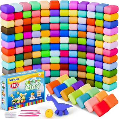 Ixiaoyoo Air Dry Clay, 158 Colors Foam Modeling Clay for School Projects by Ixiaoyoo