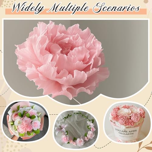 AmazingSpark Crepe Paper Flower Making Kit, Complete DIY Craft Aesthetic Gift with 3 Vises & Supplies to Make 30 Flowers, Sensory Arts Idea Gift for Adults, Couples, Friends, Women(Pink) - Image 6