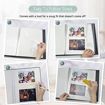 Popotop Large Photo Album Self Adhesive 4x6 5x7 8x10 Scrapbook Album DIY Picture Book,Gifts for Mom,Family Baby and Wedding,with Metal Pen and Plastic Board - Image 4