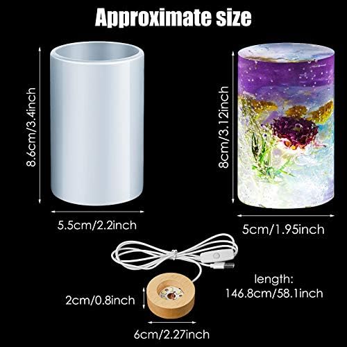 Honoson 3 Pcs Light Resin Mold Set, USB Base, 2 x 3.5 Inches, Column - Image 2