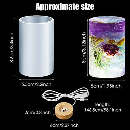 Honoson 3 Pcs Light Resin Mold Set, USB Base, 2 x 3.5 Inches, Column - Image 2