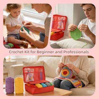 iptek Crochet Kit for Beginners Adults，Crochet Yarn for Beginners, 10colors Total Crochet Yarn Kits with Easy-to -See Stitches，Includes Basic Stitch Guide and extensive amigurumi Video tutorials. - Image 6