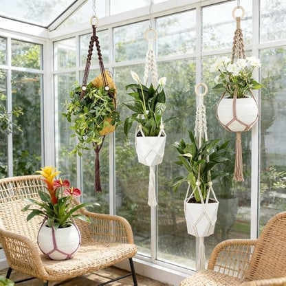 BUFANTL Macrame Kit for Beginners, 4-in-1 Plant Hanger Set - DIY Hanging Planter Craft Kit with 3 Tutorials for Home & Garden Decor, Ideal Handmade Gift - Image 3