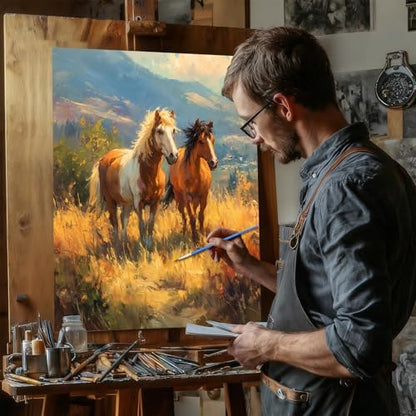 Reivworl Horse Paint by Numbers Kit for Adults Beginner 16×20 inch - Image 3