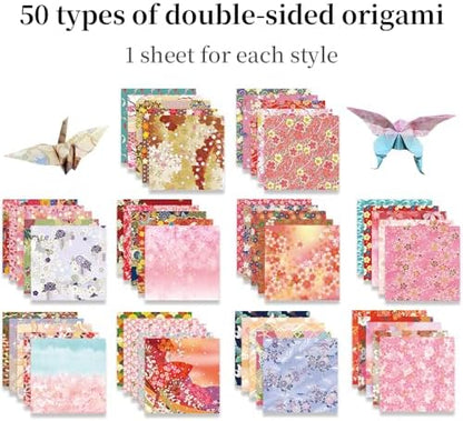 6x6" Origami Paper,50Sheets Double Sided Colored Paper,Square Craft Paper - Image 3