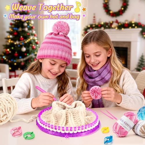96Pc Weaving Loom Kit, Knitting Loom Kit with Storage Bag & Crochet Hooks - Image 3