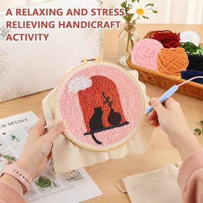 DIY Punch Needle Kit for Adult Beginners, A Cat on the Windowsill - Image 3