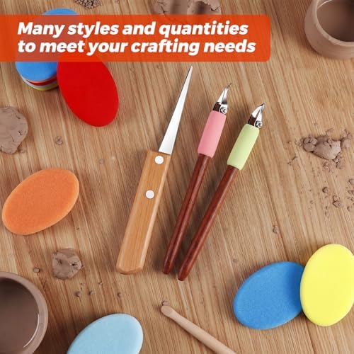 Leriton 2 Pack Clay Carving Tools Pottery Scrapers, Set 3, Multicolor - Image 4
