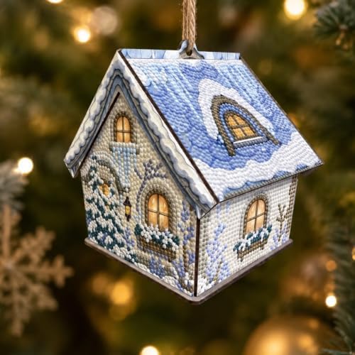 FRANDEK Wooden House Diamond Art Painting Kit for Adults (Winter Snow) - Image 3