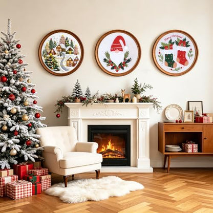 Christmas Embroidery Kit, 3 Pack Christmas Cross Stitch Kits for Adult - Image 5