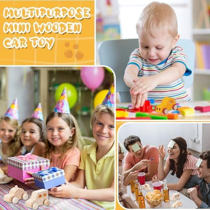 Beeveer 20 Pcs Unfinished Wooden Cars DIY Toys, Paintable Wood Toy Cars Crafts to Paint for Students Home Activities Family Time Handicraft Projects Party Favors - Image 4