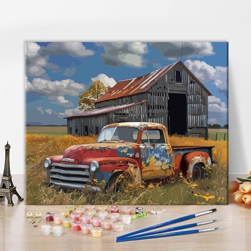 TUMOVO Abandoned Car Paint by Numbers for Adults Beginner DIY by TUMOVO