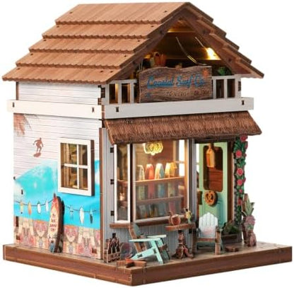 Mini House Miniature Dollhouse Kit, 3D Wooden Puzzle Book Nook Kit by ETKVR