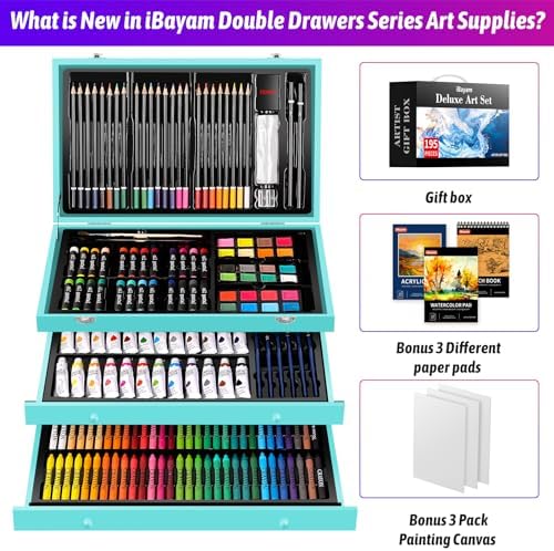 iBayam 195-Pack Deluxe Art Kit – Painting & Drawing Set for Adults - Image 5
