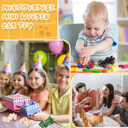 Beeveer 20 Pcs Unfinished Wooden Cars DIY Toys, Paintable Toy Cars Crafts to Paint for Students Home Activities Family Time Handicraft Projects Party Favors (Popular) - Image 4