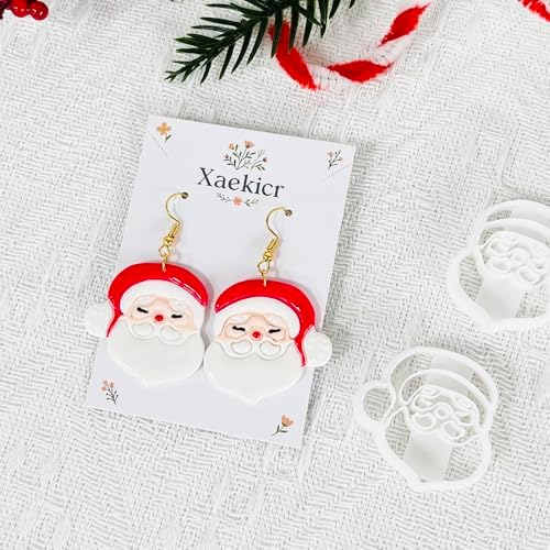Xaekicr Christmas Santa Polymer Clay Cutters Set – Clay Earring Cutters for DIY Earrings – Cute Holiday Face Clay Molds – Polymer Clay Tools for Jewelry Making - Image 4