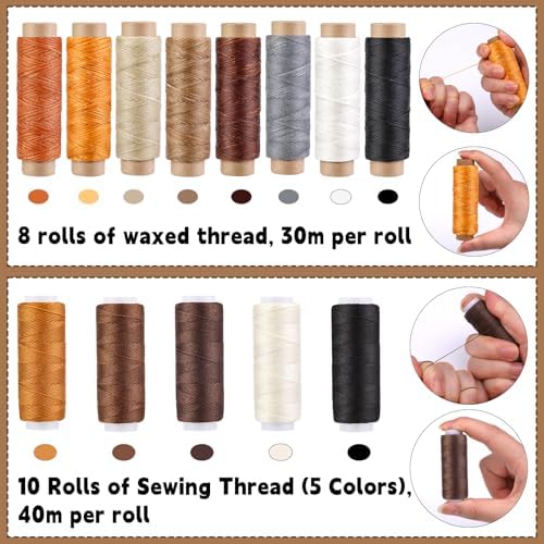 Upholstery Repair Kit, 71 Pcs Heavy Duty Sewing Kit, Leather Stitching Kit - Image 2