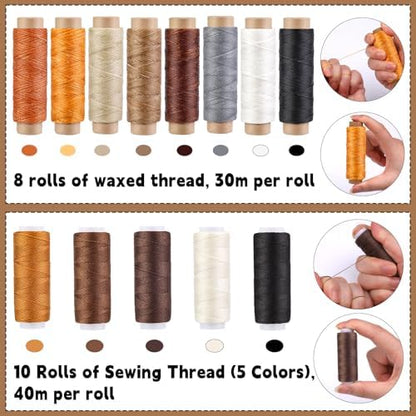 Upholstery Repair Kit, 71 Pcs Heavy Duty Sewing Kit, Leather Stitching Kit - Image 2