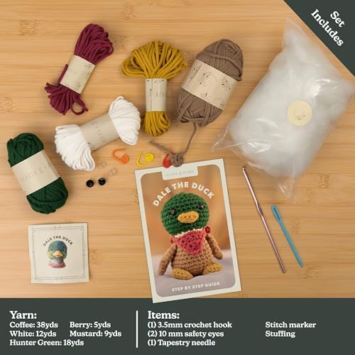 Amigurumi Crochet Kit for Beginners Adults and Kids, Learn to Crochet Kits for Adults Beginner with Easy Yarn, Stuffed Crochet Animal Kit with Step-by-Step Video Tutorials - Dale the Duck - Image 2