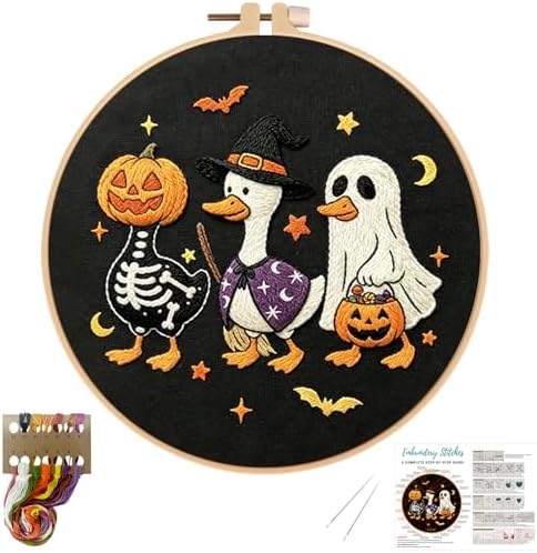Nuberlic Halloween Embroidery Kit for Beginners Adults DIY Needlepoint by Nuberlic
