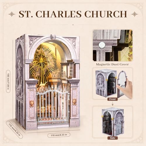 MiniCity 2-Pack DIY Book Nook Kits, Pantheon and St Charles Models with LED - Image 5
