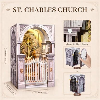 MiniCity 2-Pack DIY Book Nook Kits, Pantheon and St Charles Models with LED - Image 5