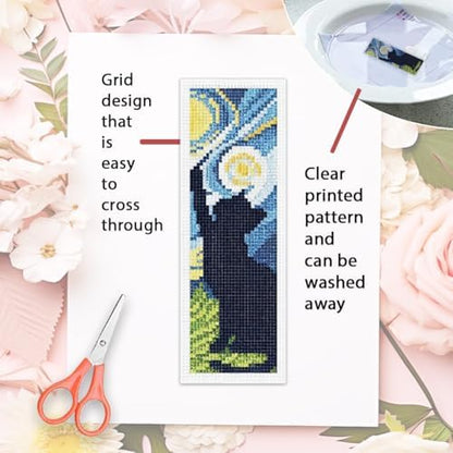 ORIGACH 6 Set Black Cat & Starry Night Cross Stitch Bookmark Kit - Image 3