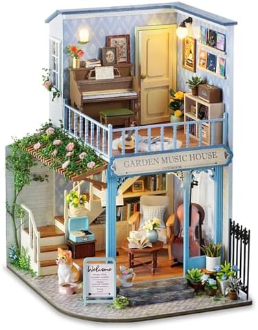 DIY Miniature Dollhouse Kit with Furniture Plus Dust Proof & Music Movement by TuKIIE