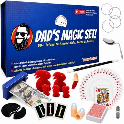 Dad’s Magic Set - 50 Awesome Magic Tricks for Dads to Amaze the Whole Family - Easy to Learn - Video Tutorials by a Pro Magician - Fun Gift for Dad or Grandpa for Father's Day, Birthdays, Christmas by Unknown