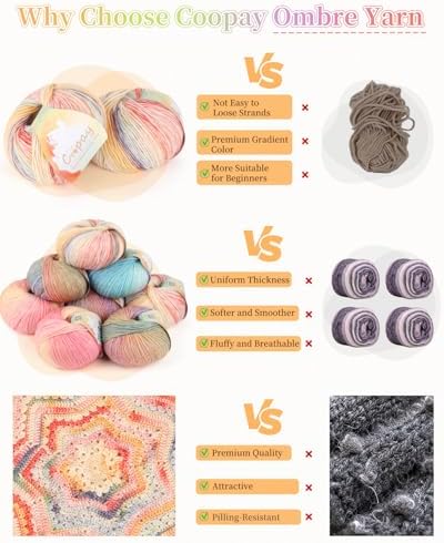 Coopay Yarn for Crocheting & Knitting, Gradient Cake Yarns (Flower Season) - Image 6