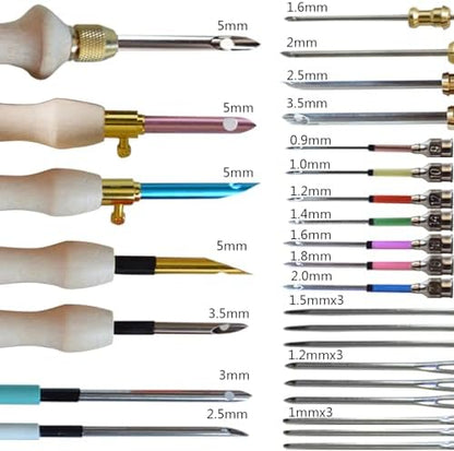 DiaWiew Punch Needle Embroidery Kit - Complete Set for Needle Punching - Includes Adjustable Punch Needle Tool and Wooden Handle Embroidery Pen Set - Ideal for Adults Beginners - Image 4
