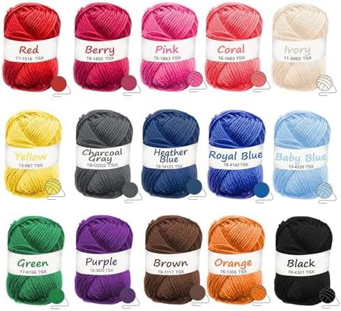 Hearth & Harbor Crochet Kit 114 Piece with 1500 Yards Assorted Yarn Kit, Ergonomic Hooks, Crocheting Instruction, Knitting & Crochet Supplies - Beginner Crochet Kits for Adults, Ideal for Amigurumi - Image 4