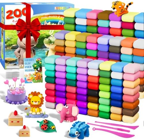 MuseLuxe 200 Colors Air Dry Clay Kit with Sculpting Tools by Unknown