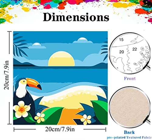 AOSGEDY 4 Pack Paint by Numbers for Adults and Kids Beginner，Landscape-Beach DIY Acrylic Painting Paint by Numbers Kits on Canvas for Kids Ages 4-8-12 Perfect for Home Wall Decor(8x8in) - Image 3