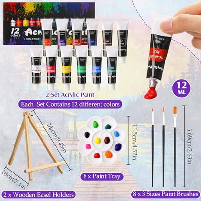 Cholemy 36 Pcs Paint and Sip Kit Gift for Adults 8''x10'',Sunset Coast - Image 4