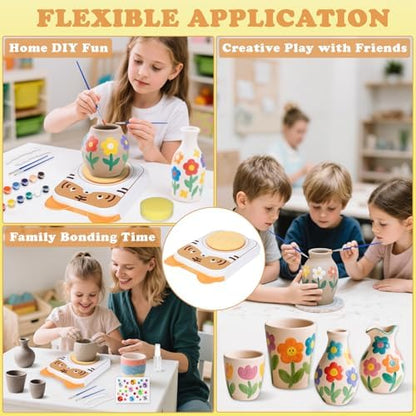 Pottery Wheel for Kids, Pottery Kit with Air Dry Clay, Arts & Crafts Toy - Image 2