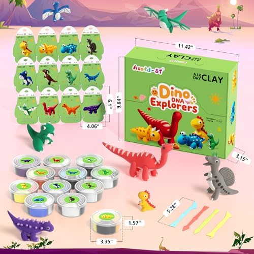 Aestd-ST Air Dry Clay Kit - Dinosaur Theme, Modeling Clay for Kids - Image 2