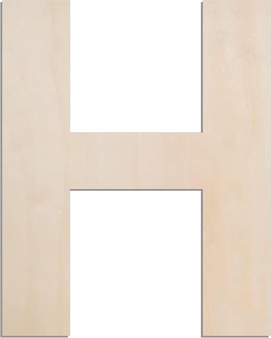 MGTECH 12 Inch Large Wooden Letter H, 1/4 in Thick Big Wood Letter for Crafts and Wall Decor