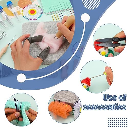Mayboos Needle Felting Kit, 6"x6" Needle Felting Pad Tools - Image 6