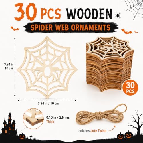 MAQIHAN Wooden Spider Web Craft Kit 30PCS – DIY Halloween Hanging Decor - Image 6