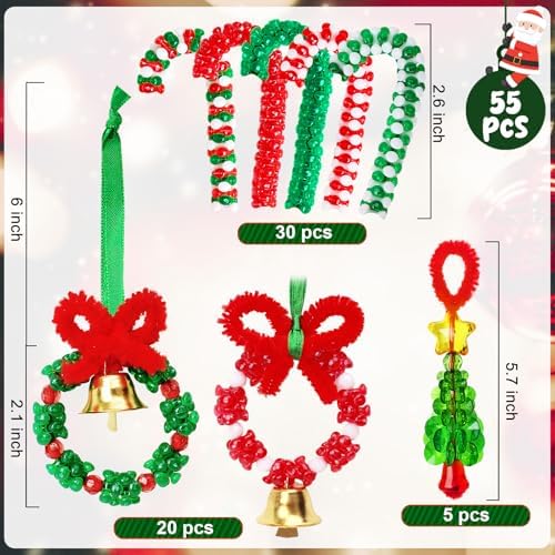 Christmas Crafts for Adults,55 Sets Christmas Beaded Ornament Kit - Image 3