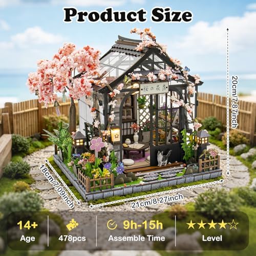 DIY Miniature House Kit, Mini House Building kit for Adults, Sakura Tree - Image 2